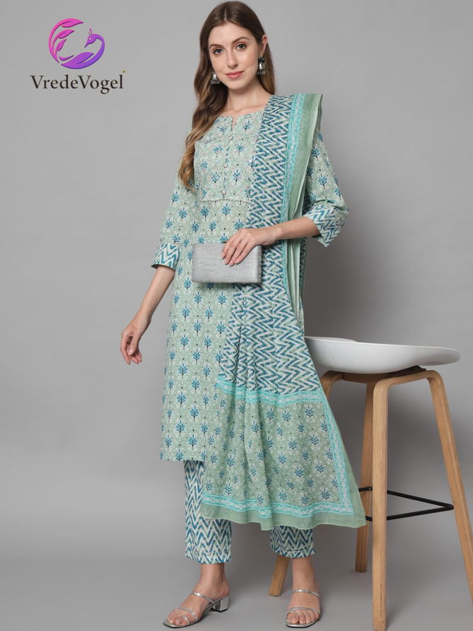 VredeVogel 9328 Firoji Fancy Designer Wholesale Cotton Readymade Suits
